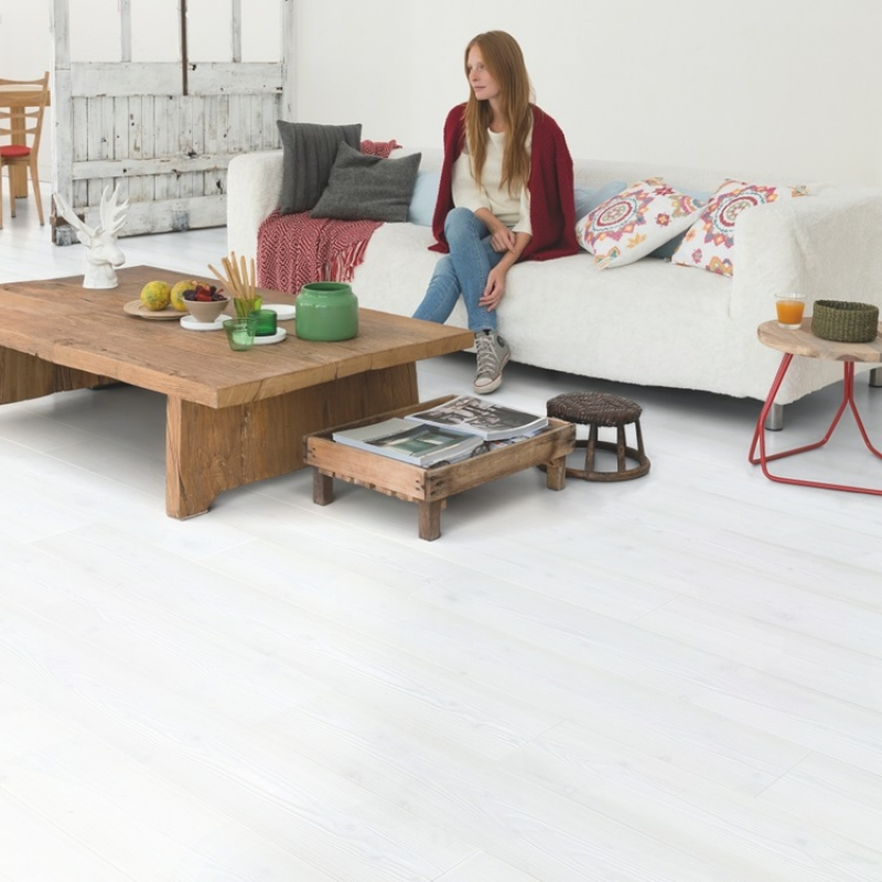 QuickStep Impressive Ultra White Planks Laminate Flooring